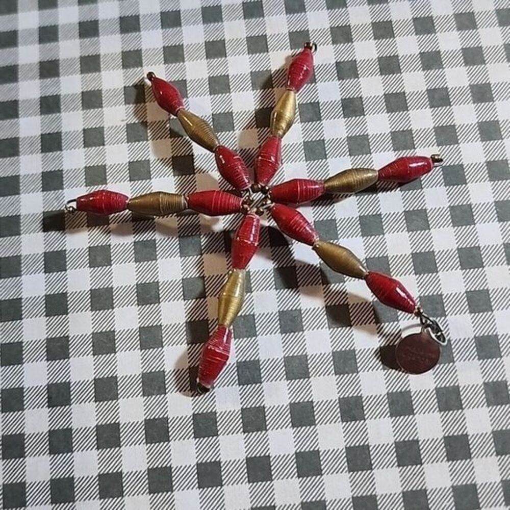 Vintage Bead for Life Star Ornament Made in Uganda